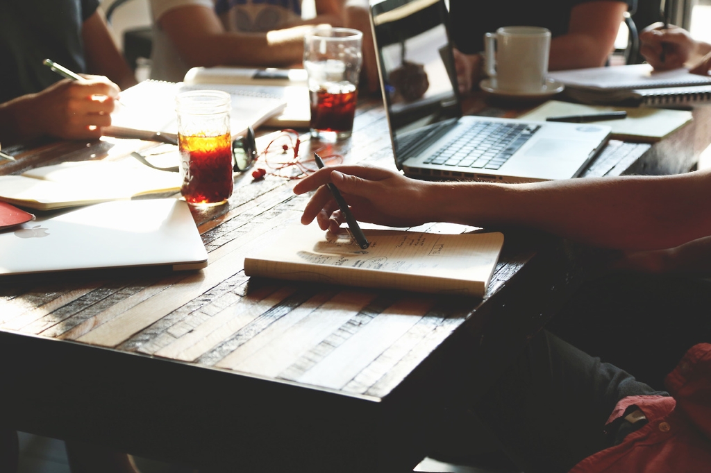 People working together around a table